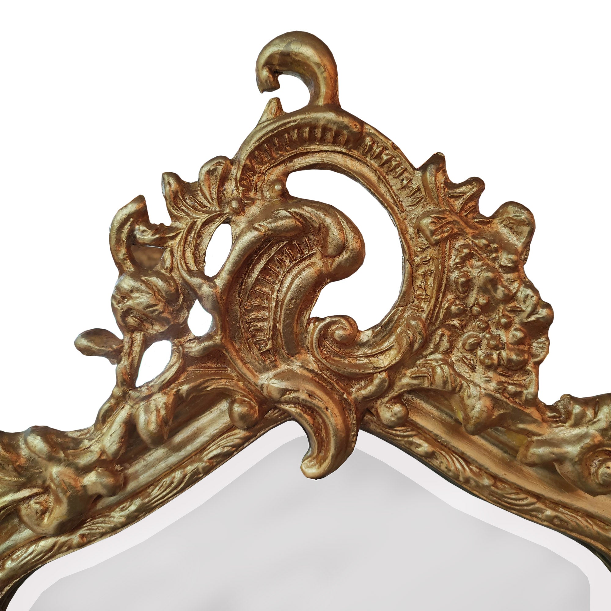 Elegant Giltwood Tall Mirror with Garland Divide