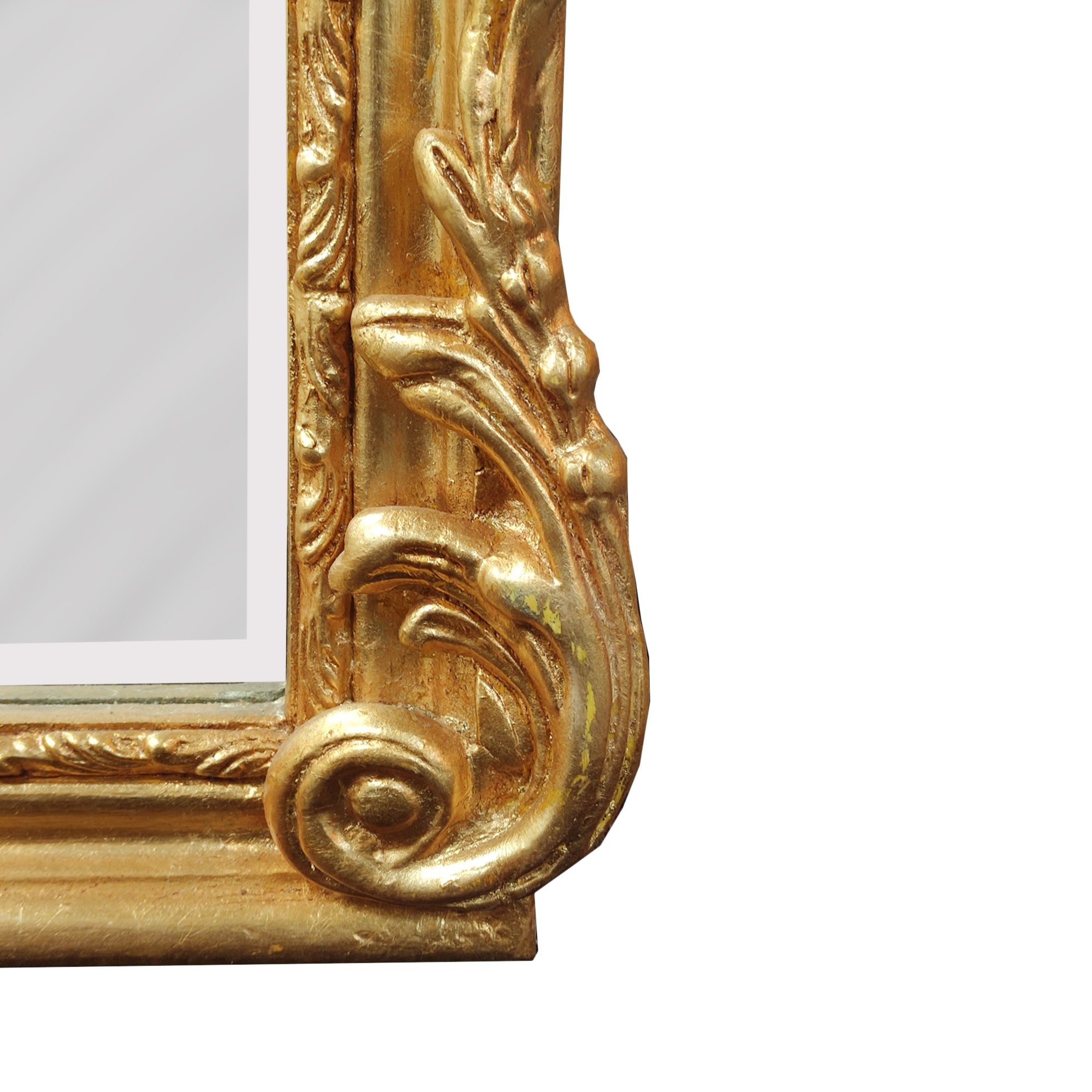 Elegant Giltwood Tall Mirror with Garland Divide
