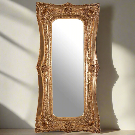 Silver Leaf Long Wall Mirror H: 168cm