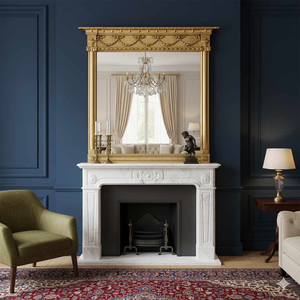 Ornate Giltwood Overmantle 152 cm x 149 cm