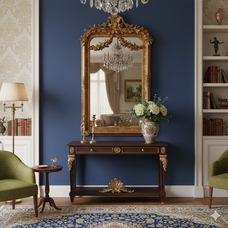 Transform any room with our ornate giltwood wall mirror. Measuring 158 x 85 cm, this exquisite piece is a true testament to Georgian neoclassical design, featuring intricate carvings of swags, garlands, and acanthus leaves.&nbsp;

This Georgian style giltwood wall mirror&nbsp; is more than just a functional piece—it’s a work of art. The elaborate frame showcases exceptional craftsmanship, with every detail meticulously hand-carved to perfection. Whether placed over a console table in your hall.