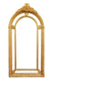 Extremely ornate arched gold mirror with beveled panels.&nbsp; This statement mirror would look amazing in a hallway, just opening up the space and adding a luxurious air to your entryway. In a living room to flash out light and give the illusion of extra space.&nbsp; Stunning rococo revival style with swags and medallions to the crown and heavily ornamented frame. The gilding is a beautifully opulent gilt leaf giving the frame an opulent lustre.&nbsp;&nbsp;

There is no room in the house that would not ben