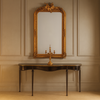 Long Black Curved Metal Console