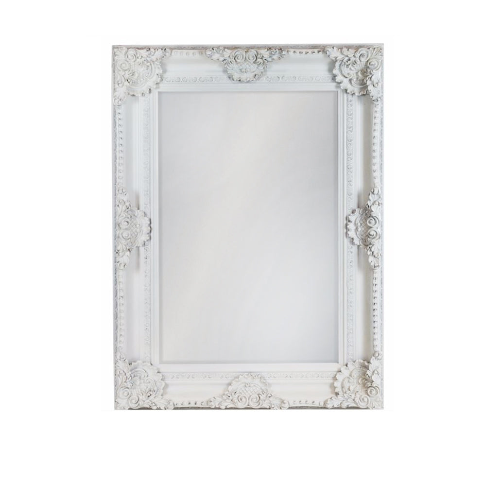 Ornate Mirror - White Baroque - 120cm x 90cm