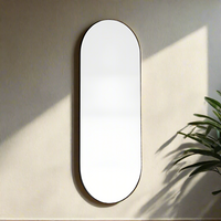 Oval Mirror Minimal Black Frame 150cm