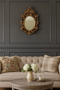 Ornate Oval Mirror 70 x 50 cm