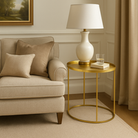 Elegant Gilt Oval Side Table - Modern Luxury Accent