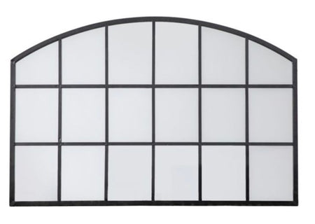 Round Black Window Mirror 120 cm