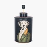 <p>Black metal lamp base in typical 'Georgian' style with a Pointer dog image painted to the front.  The pointer, suited and booted in  typical 'Georgian' garb. Base only.<br></p> <p>H: 45 cm W: 22 D: 22 cm</p>
