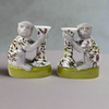 Pair Porcelain Monkey Candleholders