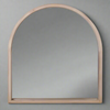 Pale Wooden Arched Mirror H: 91cm