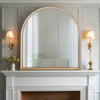 Pale Wooden Overmantle Mirror 91 cm x 86 cm