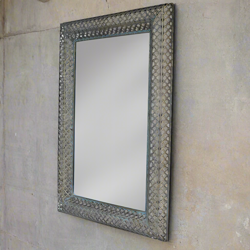 Pierced Lattice Metal Mirror - 100cm