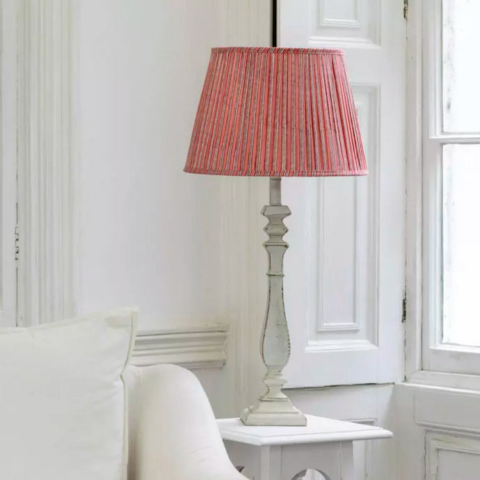 Pink Cotton Striped Lamp shade.This lampshade is perfectly suited for most small to medium lamp bases, making it a versatile choice for living rooms or bedrooms. 