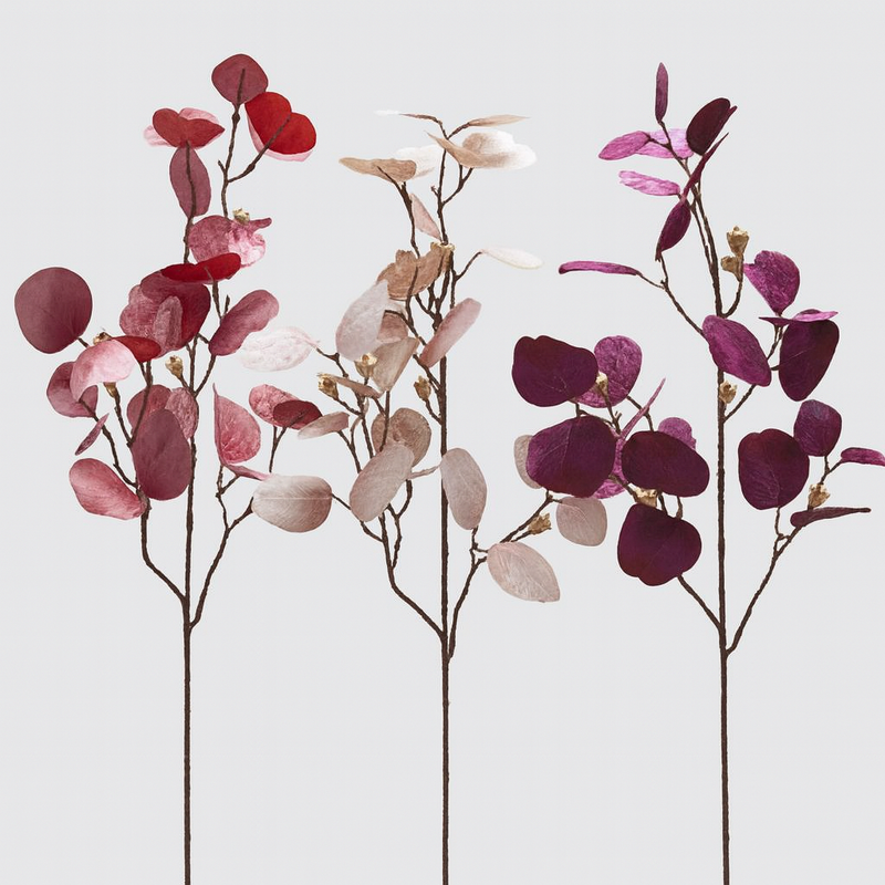 Garnet Faux Eucalyptus: Blush-Toned Elegance for Home Decor