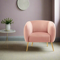 Pink Velvet Chair H: 100 cm