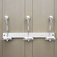 Polished Aluminium 3 Double Wall Hook - 45cm