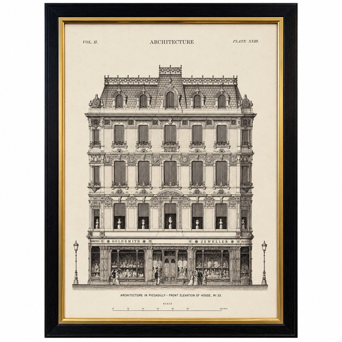 Framed Architectural Prints - Set of Two