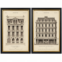 Framed Architectural Prints - Set of Two