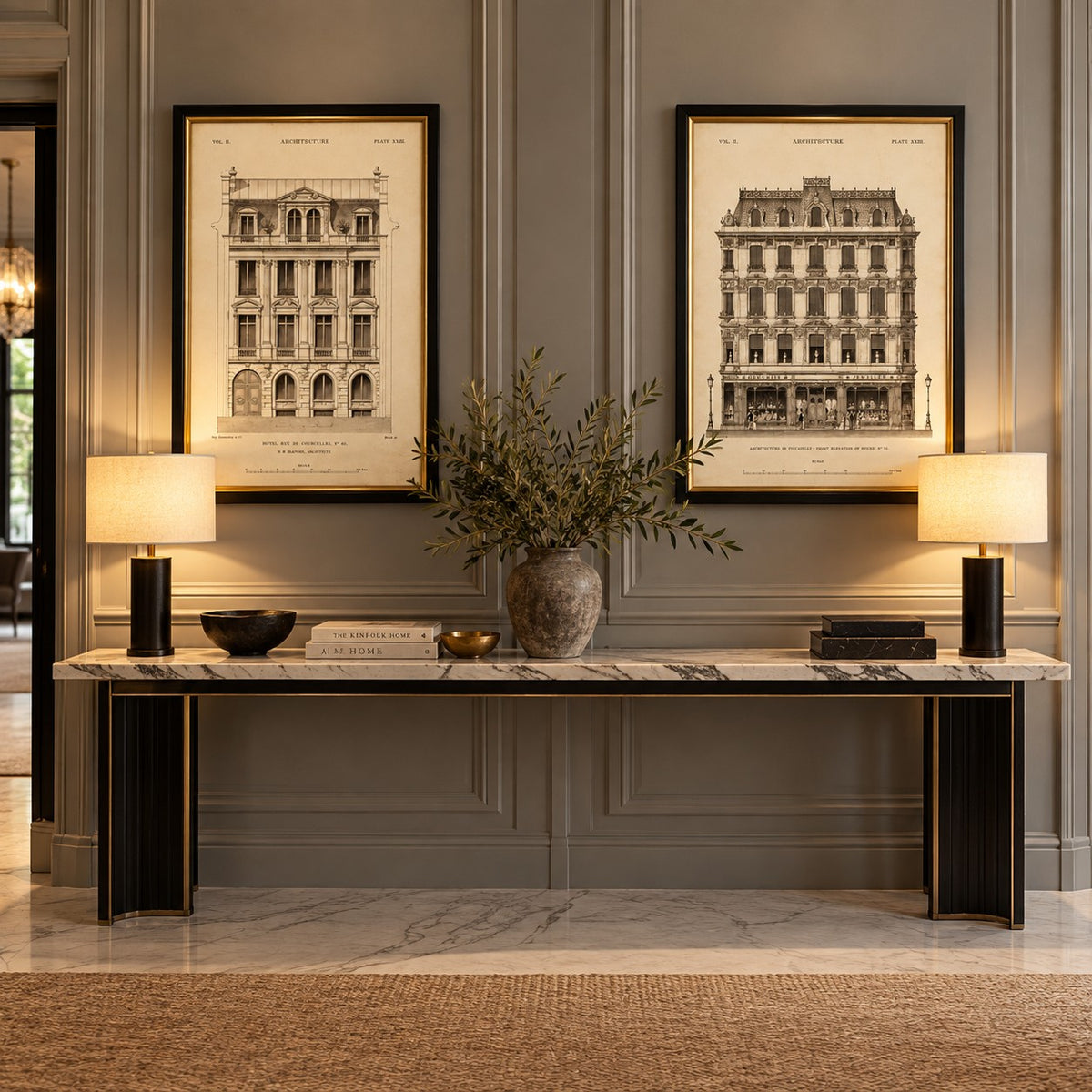 Framed Architectural Prints - Set of Two