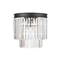 Black Frame Crystal Wall Light - Prism - 35cm