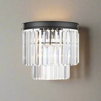 Black Frame Crystal Prism Wall Light