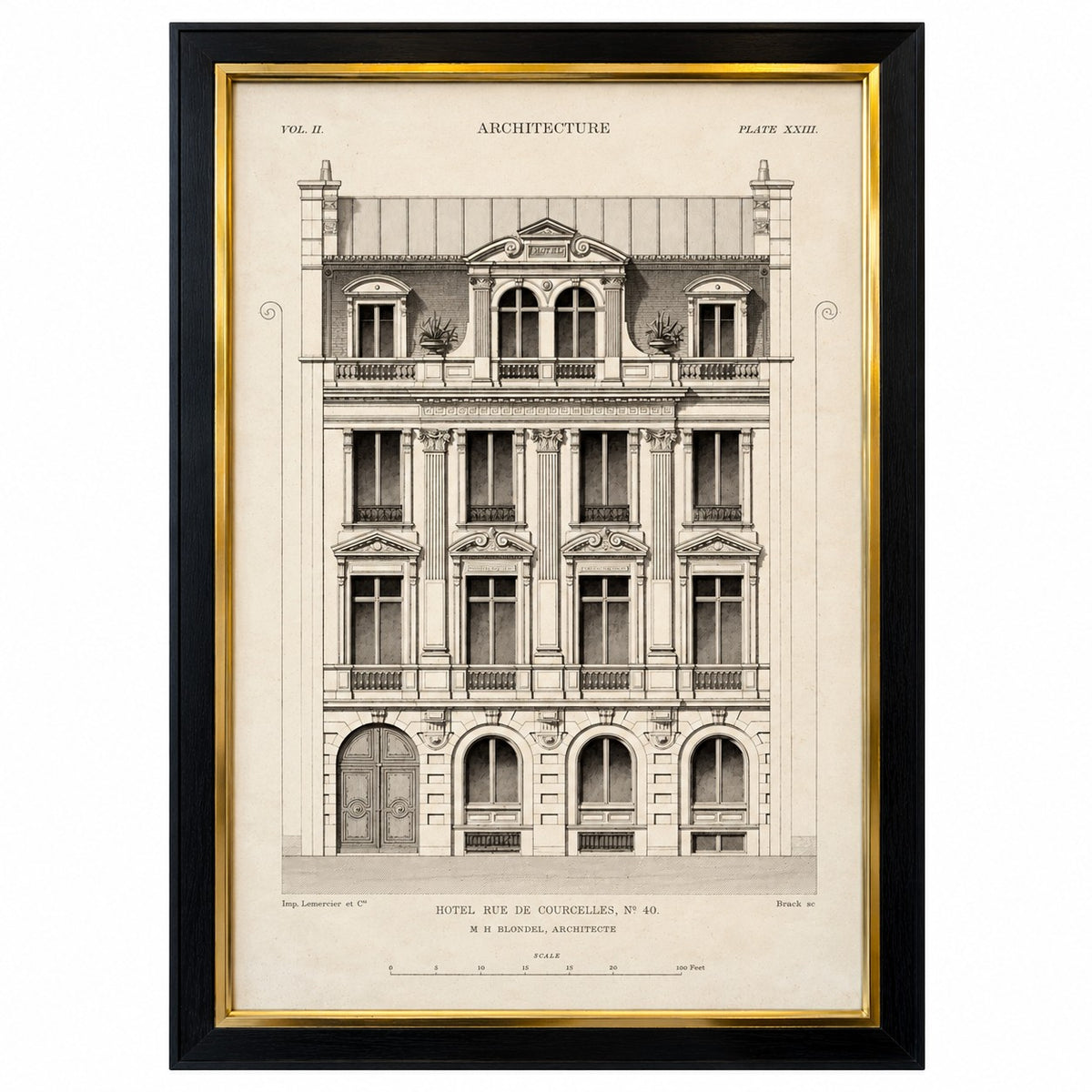 Framed Architectural Prints - Set of Two