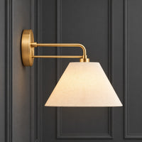 Linen and Gilt Metal Wall Light