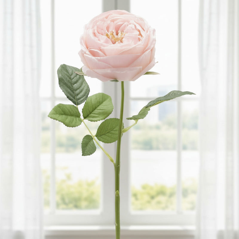 Pink faux rose stem for home decor