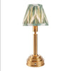 Brushed Gold Rechargeable Touch Lamp With Chevron Pleated Shade - Mix & Match