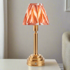 Brushed Gold Rechargeable Touch Lamp With Chevron Pleated Shade - Mix & Match