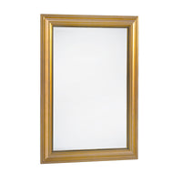 Gold-framed mirror on a white background