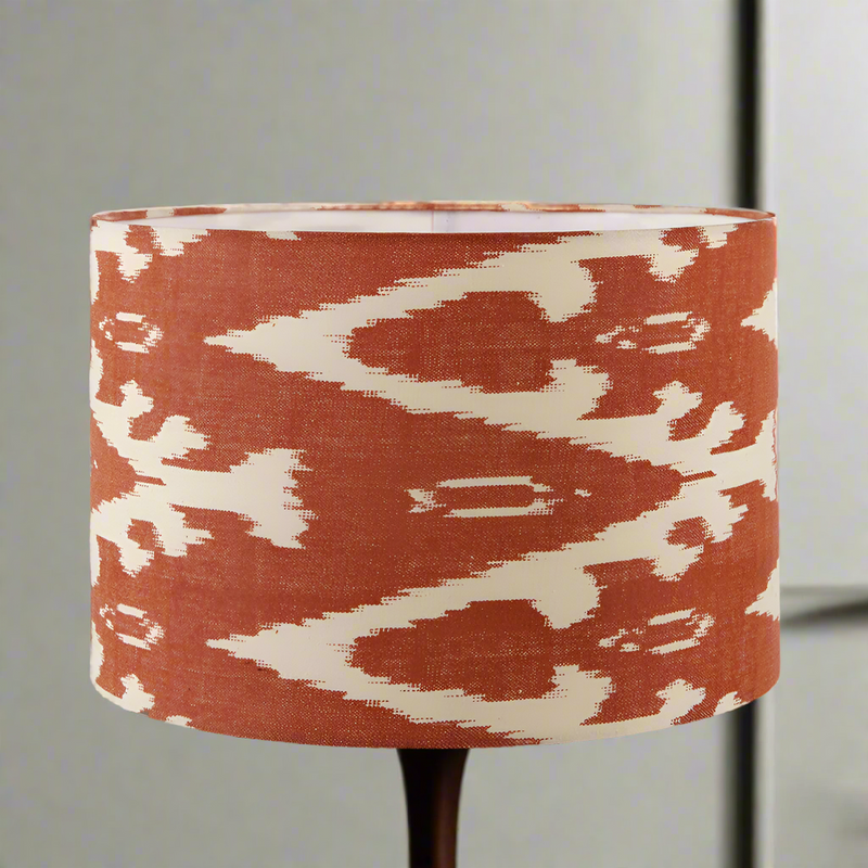 Red Cotton Ikat Patterned Lamp / Pendant Shade - 40/35/30 cm