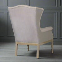 Taupe Linen Wing Chair