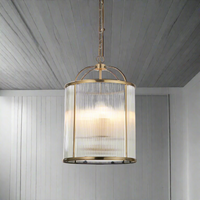 Brass Ribbed Lantern 30 cm