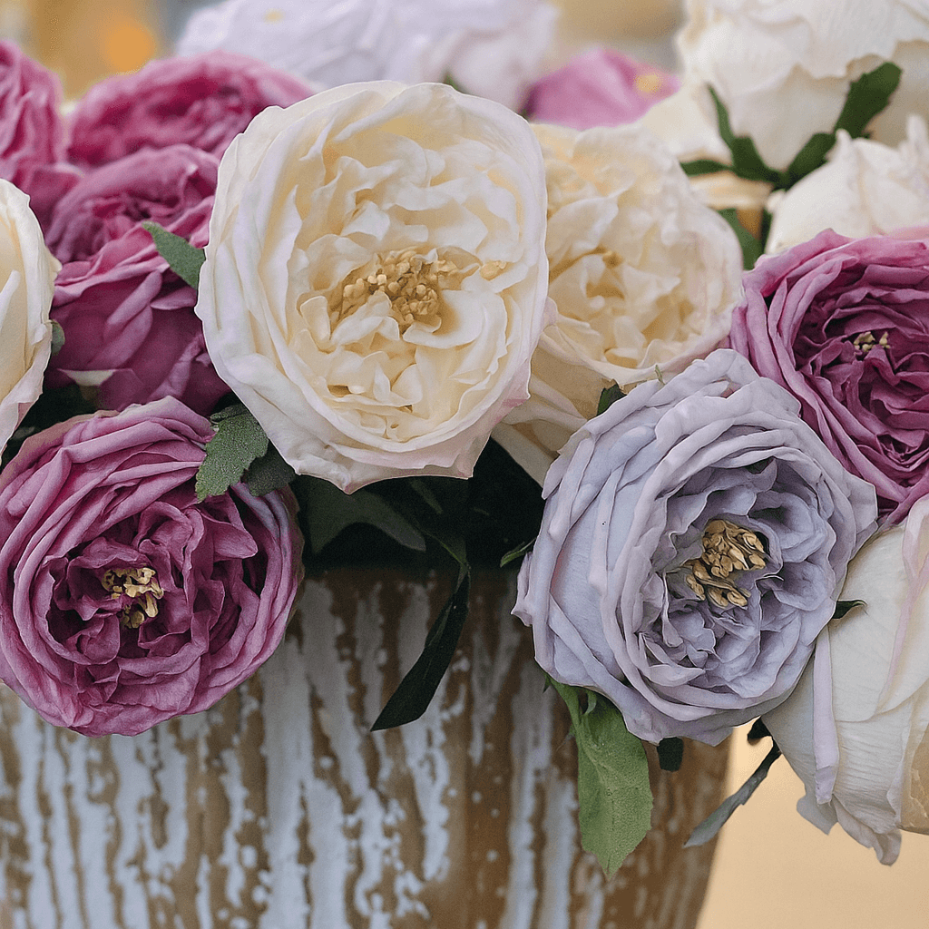 Real Feel Faux Roses in pastel shades for home decor