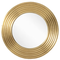 Gilt Metal Ridged Mirror 88 cm