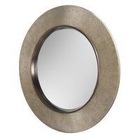 Round Brushed Bronze Mirror 90 cm