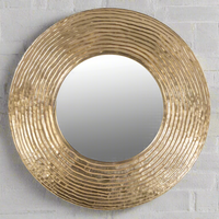 Round Mirror - Gold / Silver Ridged - 110cm