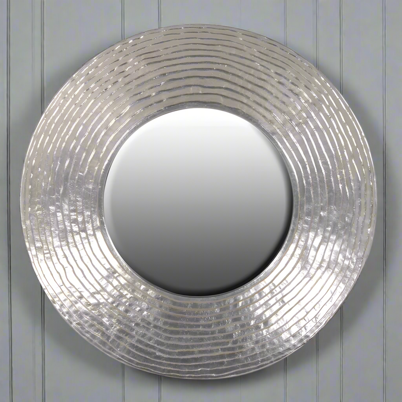 Round Mirror - Gold / Silver Ridged - 110cm