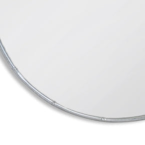 Decorative silver, metal 'bamboo' framed circular mirror.