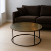 Round Bronze Metal Coffee Table - Large