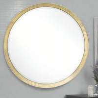 Round Mirror - Antique Silver / Gold - 107 cm