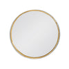 Decorative gilt, metal 'bamboo' framed circular mirror.&nbsp; The extra bamboo effect on the frame of this mirror is unusual and adds to the decorative value. In a hallway, focal point in a living area, this reflective mirror will look great in any space.