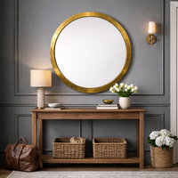 Gilt Metal Circular Mirror