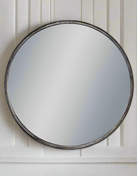 Round Mirror Deep Frame Nickel 80 cm