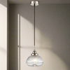 Satin Nickel & Ribbed Glass Pendant Light