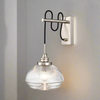 Satin Nickel & Ribbed Glass Wall Light