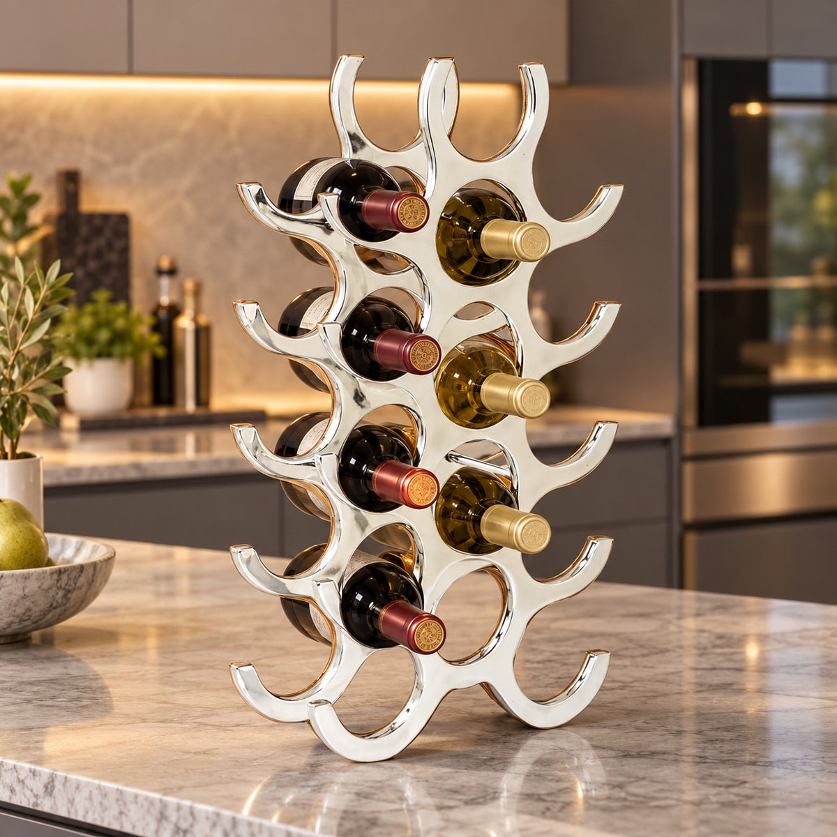Aluminium Wine Rack Fifteen Bottles