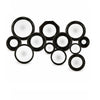 Set of 12 Assorted Black Framed Convex Mirrors
